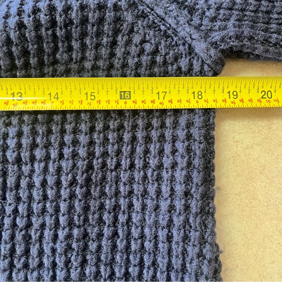 Wilfred Free Navy & Black Wool Chunky Knit Full Zipper Cardigan - Picture 6 of 9